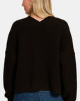 Zenana Open Front Drop Shoulder Sweater Cardigan