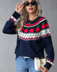 Angel Wings Graphic Round Neck Long Sleeve Sweater