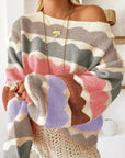 Boat Neck Long Sleeve Sweater