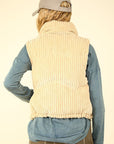 VERY J Zip Up Padded Corduroy Puffer Vest