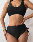 Rosy Brown Scoop Neck Wide Strap Bikini Set Sentient Beauty Fashions Swimwear