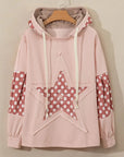 Drawstring Star Long Sleeve Hoodie