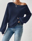 Honey Single Shoulder Long Sleeve Sweater