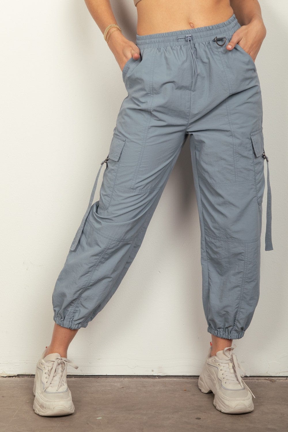 Gray VERY J Elastic Waist Woven Cargo Pants