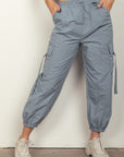 Gray VERY J Elastic Waist Woven Cargo Pants