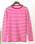 Striped Round Neck Long Sleeve Sweater