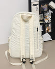 Gray Drawstring Nylon Backpack Bag