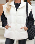 Zip Up Puffer Vest Coat with Pockets