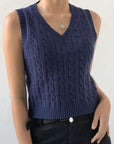 Cable-knit V-Neck Sweater Vest