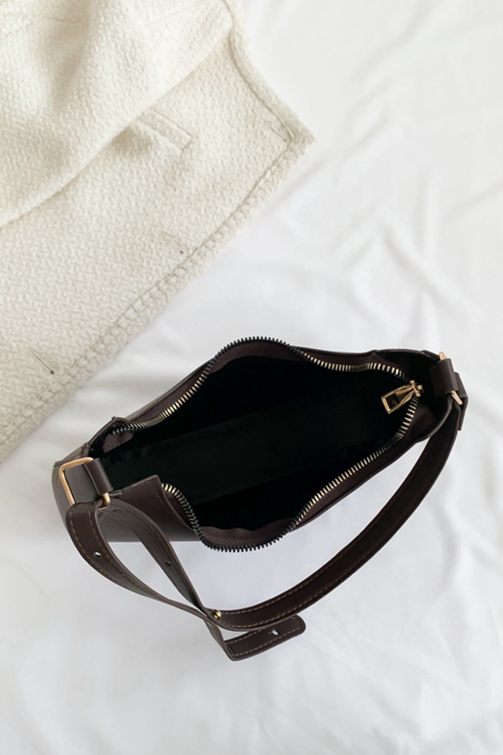 Light Gray PU Leather Shoulder Bag Sentient Beauty Fashions Apaparel &amp; Accessories