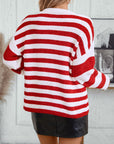 Striped Round Neck Long Sleeve Sweater