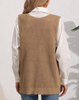 Light Gray Pocketed V-Neck Sweater Vest