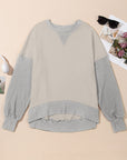 Contrast Round Neck Long Sleeve Sweatshirt