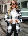 Plaid Collared Neck Button Down Jacket