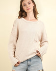 VERY J Mineral Washed Exposed Seam Sweater