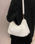 Faux Fur Removable Strap Shoulder Bag