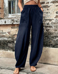 Elastic Waist Pants with Pockets