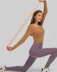 Light Gray Cut Out Front Crop Yoga Tee Sentient Beauty Fashions Apparel & Accessories