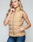 Snobbish Zip Up Turtleneck Vest with Pockets