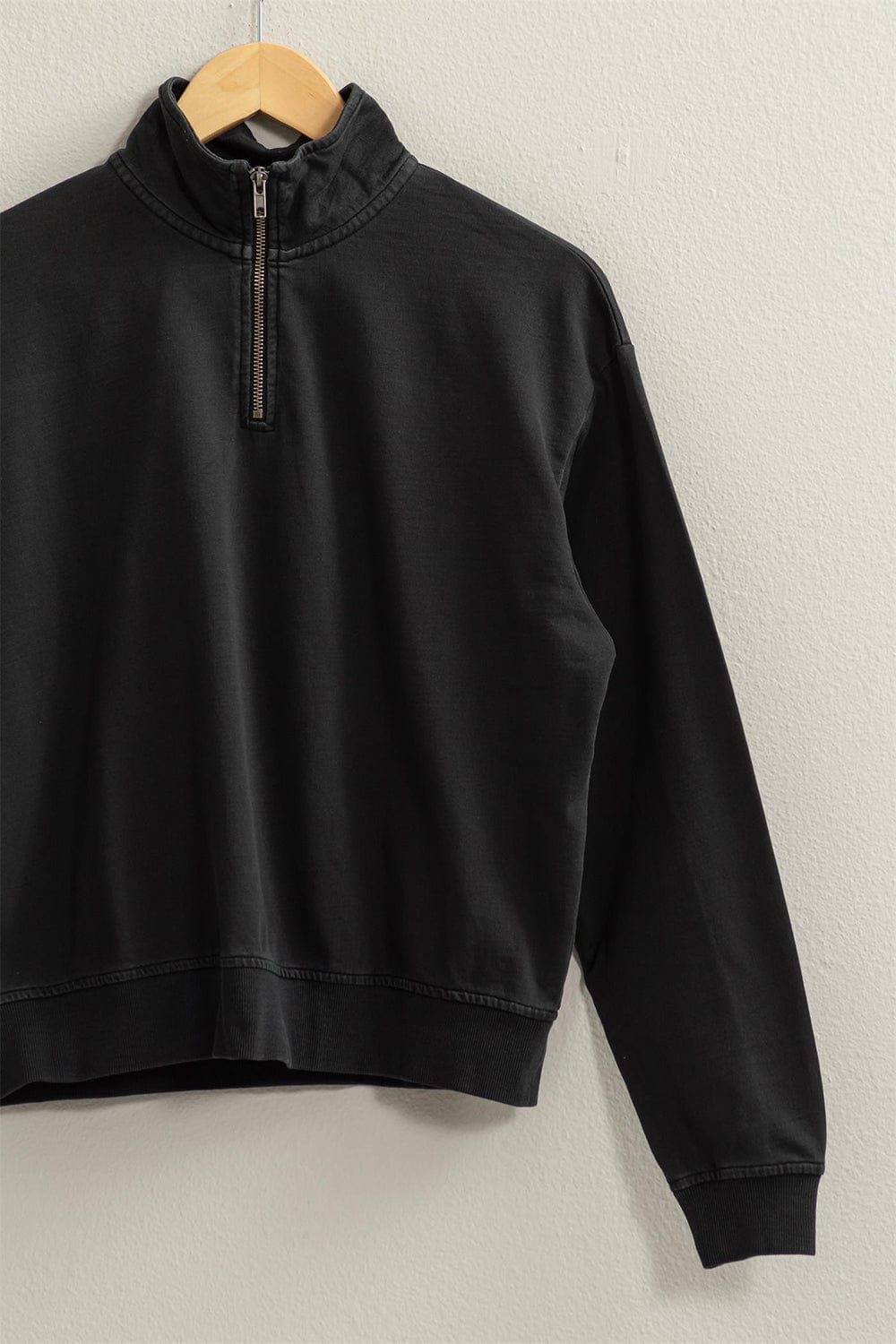 Black HYFVE Half Zip Drop Shoulder Sweatshirt