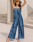 Gray Tied Tube Wide Leg Jumpsuit