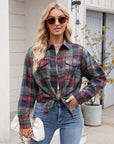 Mandy Plaid Button Up Long Sleeve Shirt