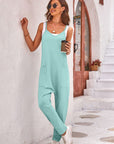 Light Gray Spaghetti Strap Jumpsuit with Pockets