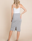 BOMBOM Elastic Waist Pencil Skirt