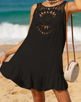Dark Slate Gray Cutout Round Neck Wide Strap Cover-Up Sentient Beauty Fashions Apparel & Accessories