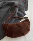 Suede Croissant Shape Shoulder Bag