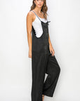 Dark Slate Gray HYFVE Half Button Sleeveless Straight Jumpsuit