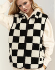 Double Take Full Size Zip Up Checkered Vest Cost