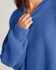 Double Take Side Slit Round Neck Long Sleeve Sweater