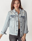 RISEN Distressed Button Up Jacket