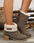 Thermal Fuzzy Block Heel Boots