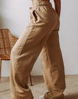 Drawstring Wide Leg Pants with Pockets