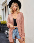 Cable-Knit Long Sleeve Cardigan