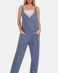 Dim Gray Zenana Pocketed Wide Strap Jumpsuit