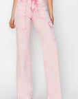 RISEN Full Size High Rise Wide Leg Cargo Pocket Jeans