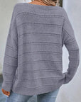 Boat Neck Dropped Shoulder Sweater