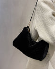 Faux Fur Removable Strap Shoulder Bag