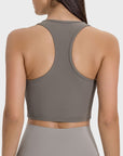 Rosy Brown Scoop Neck Wide Strap Active Tank