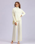 Basic Bae High- Low Turtleneck Long Sleeve Top and Pants Sweater Set