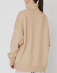 Turtle Neck Dropped Shoulder Sweater