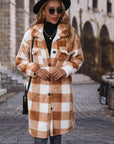 Plaid Collared Neck Button Down Coat