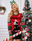 Christmas Element Round Neck Long Sleeve Sweater