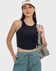 Light Gray Round Neck Racerback Active Tank