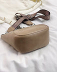 Light Gray PU Leather Chain Trim Crossbody Bag Sentient Beauty Fashions bags