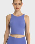 Lavender Feel Like Skin Highly Stretchy Cropped Sports Tank Sentient Beauty Fashions Apaparel & Accessories
