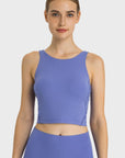 Lavender Feel Like Skin Highly Stretchy Cropped Sports Tank